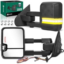 Power Adjusted Heated Towing Mirrors Fit Sierra Silverado 1500 2014 Clear
