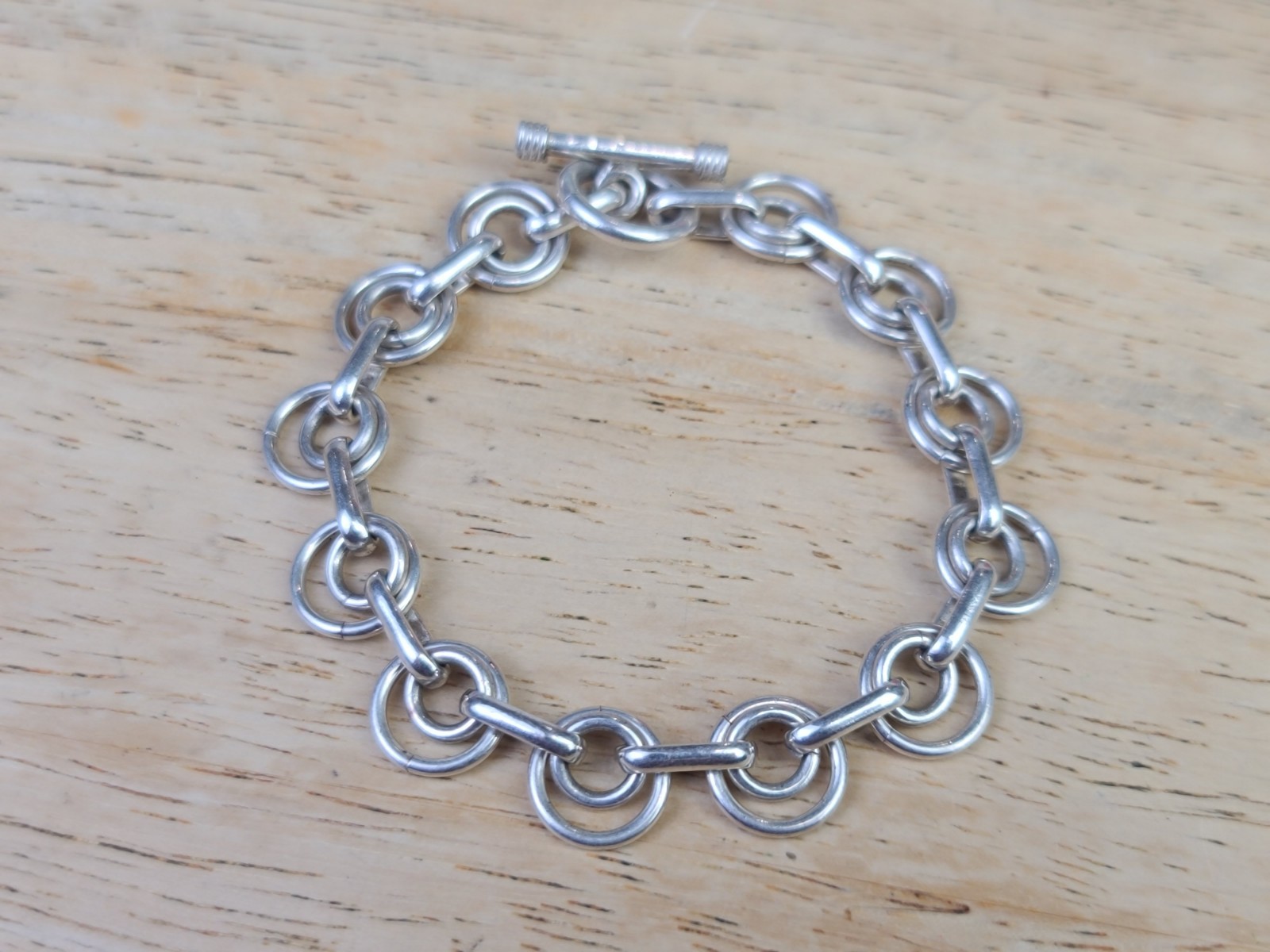 Sterling 925 Solid Silver Concecentric Circle Bra… - image 1