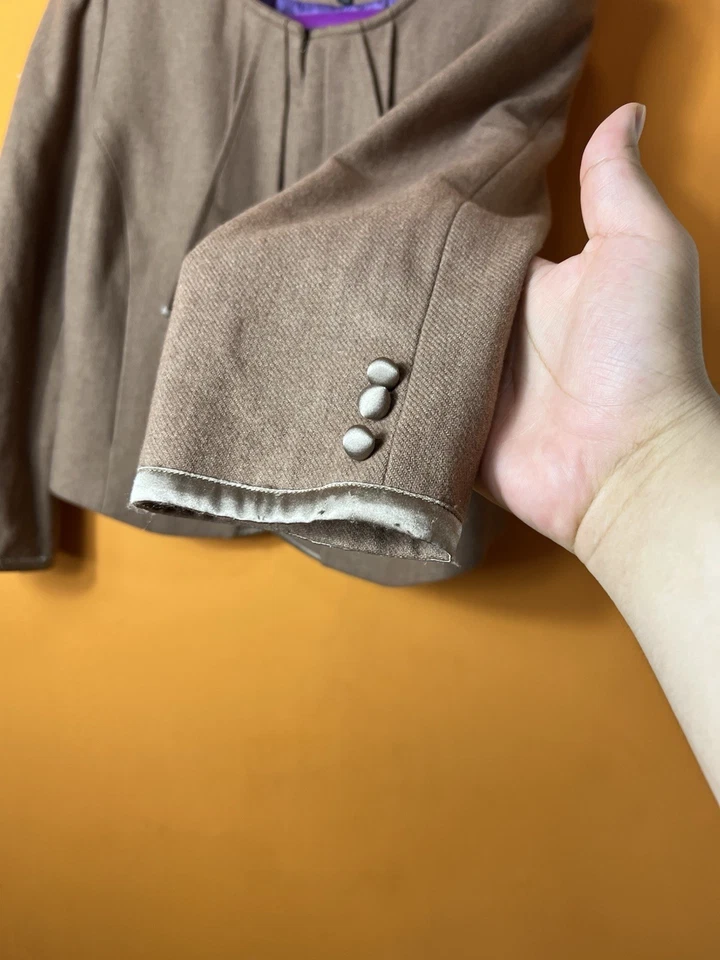 MM Couture By Miss Me 棕色羊毛西装外套 L 码 — 第 4/4 张图片