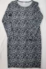 LulaRoe Women's Dress Black & White Long Sleeve  Print Size 2X 2XL