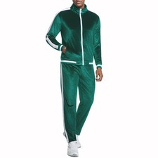 Men's 2 Piece Tracksuits Velour Sweatsuits Athletic Fit Velvet Outfit Jogging...