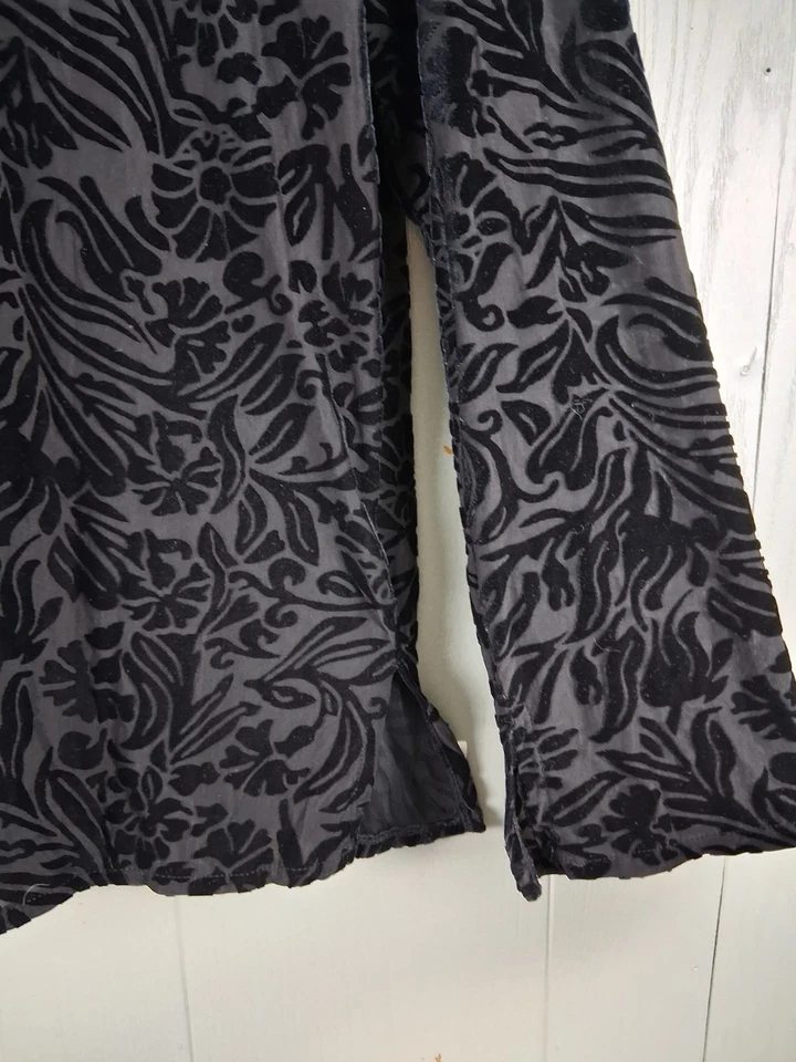 Top vintage Y2K para mujer XL terciopelo Burnout caprichoso hada grunge cuello en V negro Foto 4 de 4