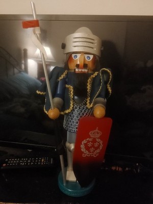 Steinbach 17'' Sir Lancelot Nutcracker w/Jousting Lance. Original Box So-So. Fair