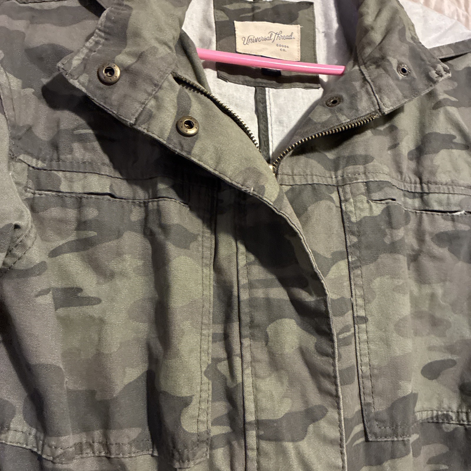 Universal Thread Jacket Size Small Green Camoufla… - image 4