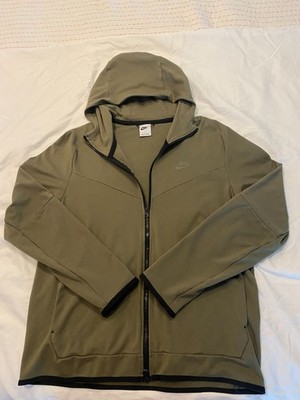 Nike Sportswer Lightweight Tech Fleece Full Zip Hoodie Olive Green Size L