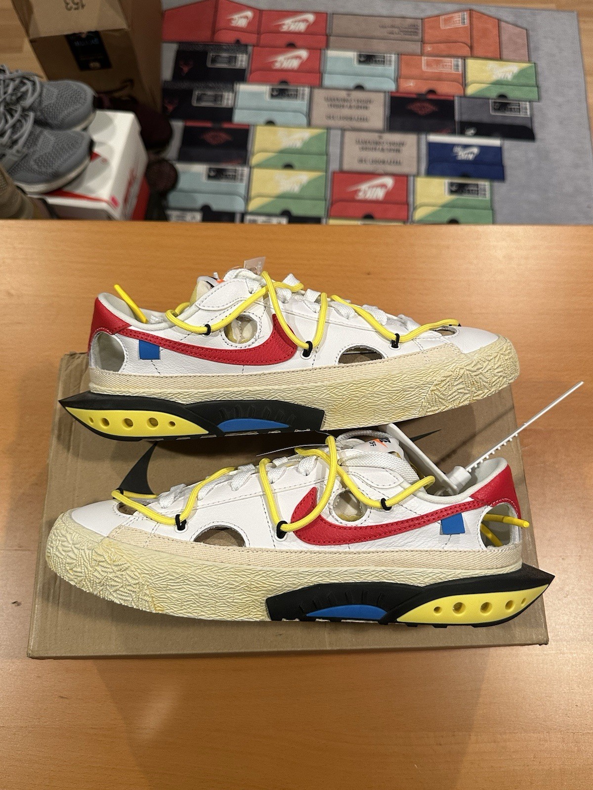 OFF WHITE X NIKE Taglia 7 5 Sneakers Nike Off White x Blazer basse bianche universitarie rosse DH7863 100