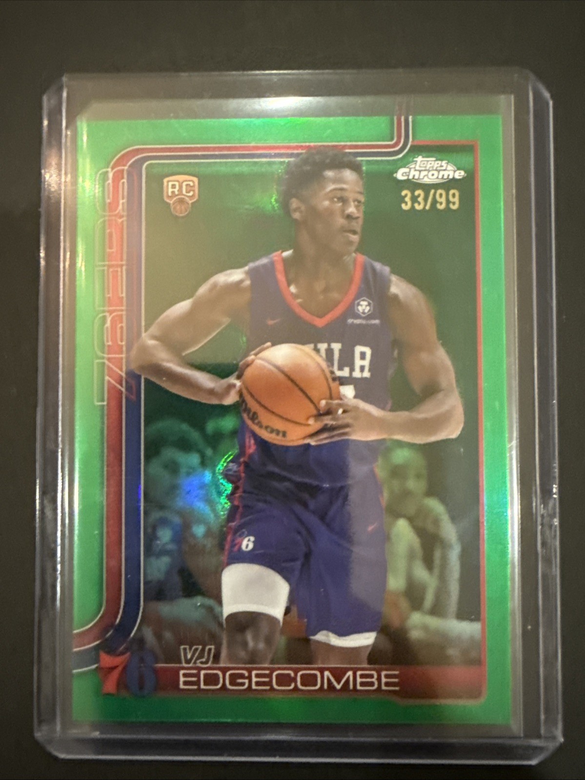 2025-26 Topps Chrome VJ Edgecombe #253 Green Refractor Rookie RC 76ers /99