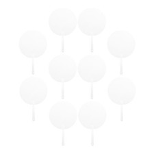 10Pcs Round Transparent Hand Fans for Diy Graffiti and Summer Decor
