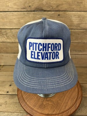 Vintage Pitchford Elevator Trucker Hat Blue Mesh Back Farm Grain Cap
