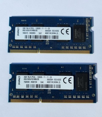 Kingston 4GB (2 x 2GB) DDR3L PC3L-12800S 1600MHz SO-DIMM Laptop RAM | Tested