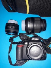 NIKON D3100 Digital Camera With 1 18-55mm Lens  1 50mm Lens W/Wall Charger