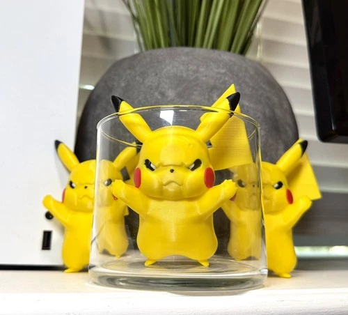Cute ** SMALL ** Trapped Grumpy Window Pokémon Pikachu 3D Print