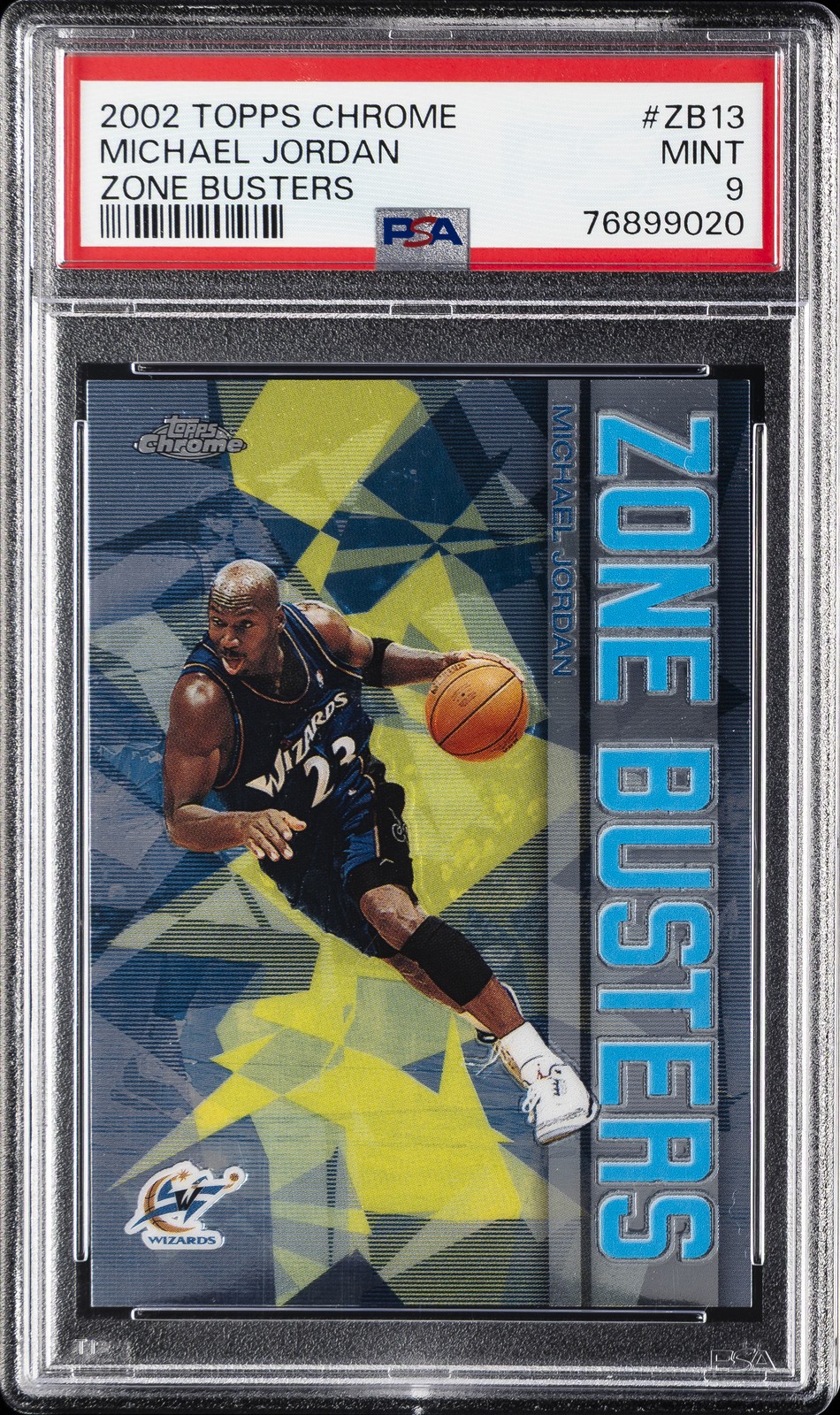 2002 TOPPS CHROME ZONE BUSTERS #ZB13 MICHAEL JORDAN PSA 9