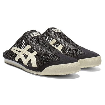 New Onitsuka Tiger MEXICO 66 SABOT BLACK CREAM Slipper 1183C123-001 New With Box