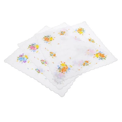 3 Pcs Mouchoir Tissu Mariage De Femme Fleur Mariée Mouchoirs Dames - Photo 1/4