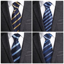 Men's Tie Set 4Pieces Necktie Pocket Square Cufflinks Multicol Wedding Party USA
