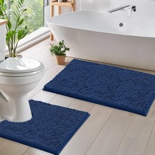 Bathroom Rugs Sets 2 Piece, Luxury Chenille Bath Mat Set, Soft Plush Anti-Slip