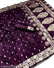 Women's Soft banarasi silk saree With Running Blouse Piece
