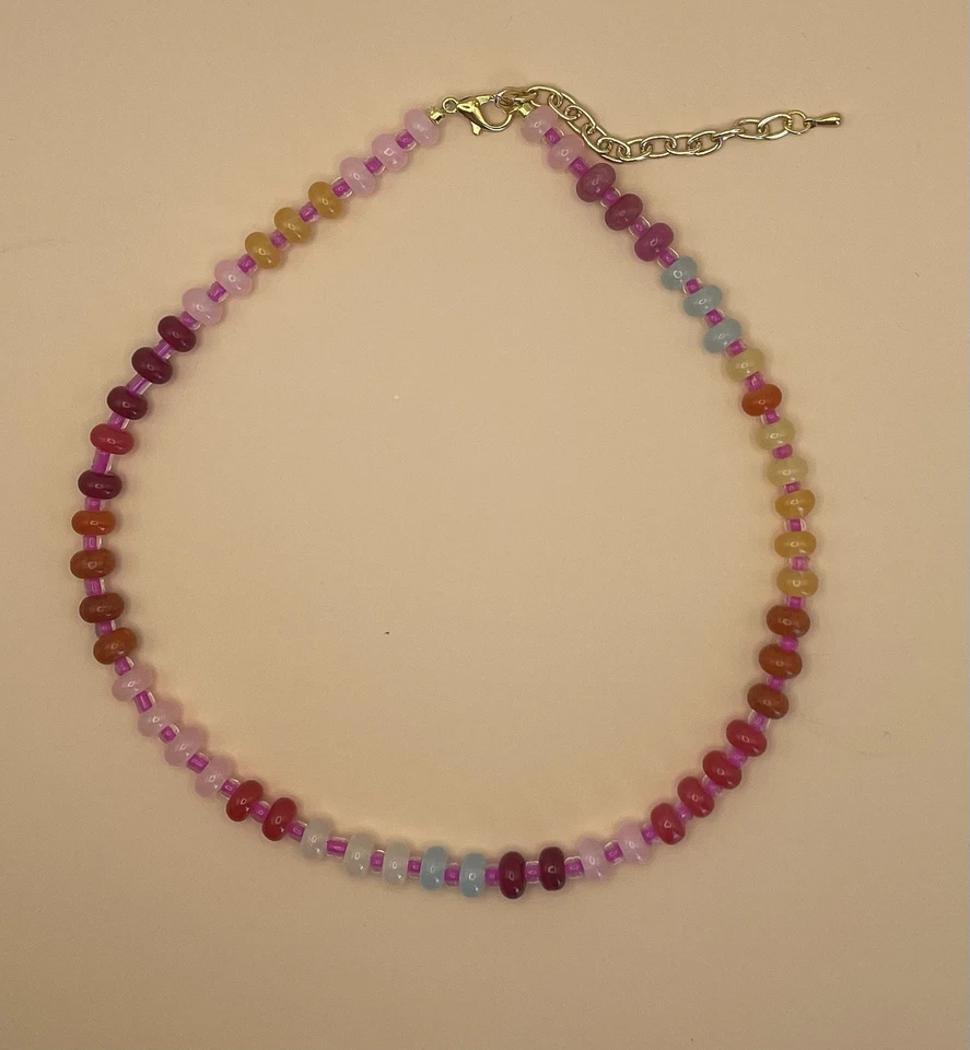 Gargantilla de piedras preciosas inspirada en Anthropologie arco iris Foto 2 de 4