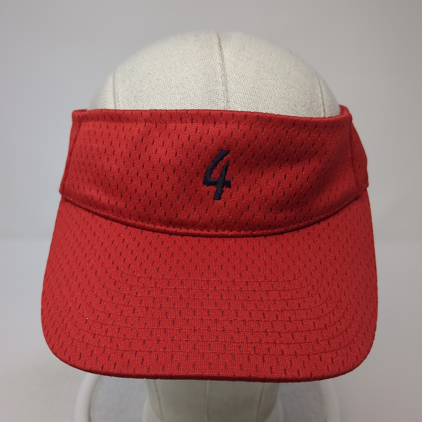 #4 Strapback Sun Visor Hat Red Large Adjustable E… - image 2
