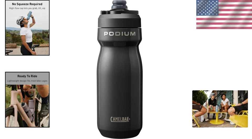 Botella de agua de acero para bicicleta de podio de 18 oz - Elegante, aislada y perfecta para ciclismo Foto 2 de 4