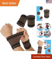 Adjustable Copper Compression Sleeves for Wrist Support during Exercise - M Size