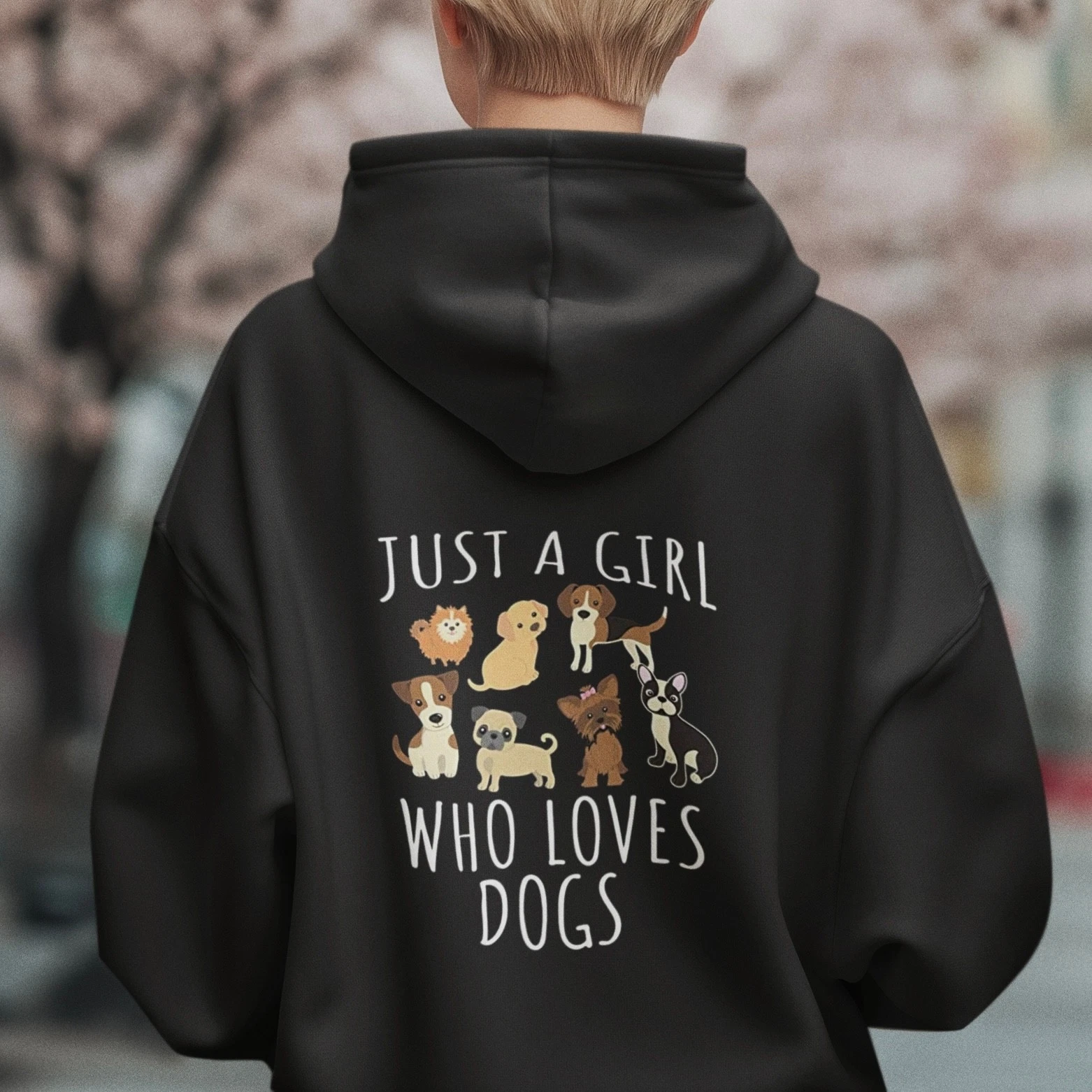 Just A Girl Who Loves Dogs Hoodie Funny Dog Lover Sweatshirt Women Gift