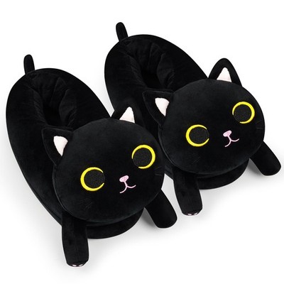Hausschuhe Flaumig Damen Herren, Cat Slippers Plüsch Pantoffeln Tiere Niedlic...