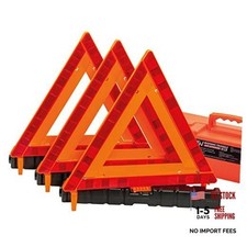 Warning Triangles, Safety Triangles DOT Approved, Plastic, 3 Pack, Reflective
