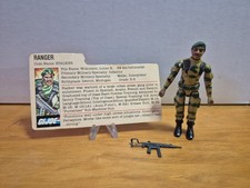 GI Joe Stalker 1982 v1  NEAR MINT  Complete w Card  Straight Arm Vintage ARAH