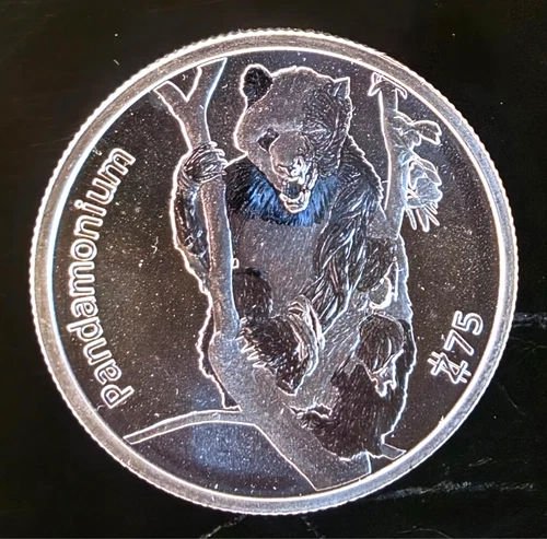 Pandamonium Zombucks Currency Apocalypse Rare Vtg Bullion-0.999 Silver 1 Oz Coin