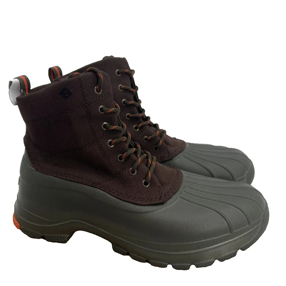 Sperry Men's Duck Float Lace-Up Boots sz 8 Brown/Green Waterproof