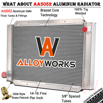 For Airboat Aluminum 4 Row Radiator 209000 31''W x 21''H Overall Universal