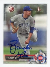 SIGNED BASEBALL CARD AUTO BRENDON LITTLE 2017 BOWMAN CHICAGO CUBS #188 RC