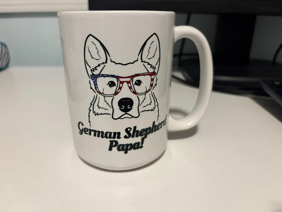 德国牧羊犬爸爸咖啡杯狗爱好者礼物创意父亲节爱国玻璃 — 第 3/4 张图片