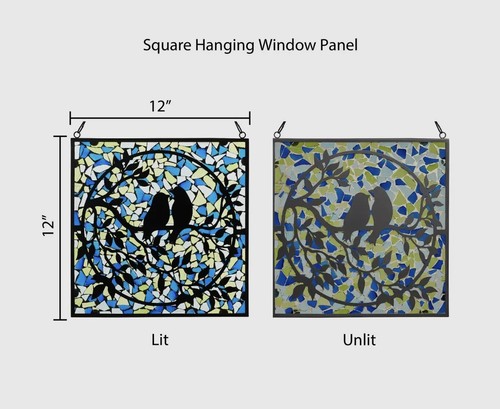 Bellissimo pannello finestra vetro colorato 12"W Love Birds mosaico - Foto 12 di 12