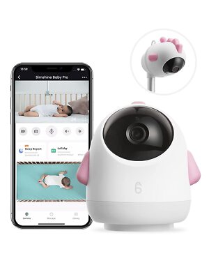 Simshine Baby Monitor AI 2K HD, Baby Monitor with Camera and Audio, Smart