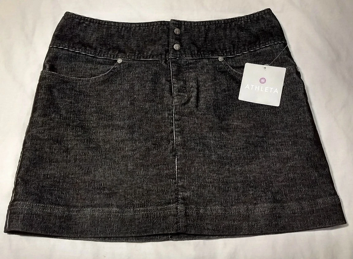 NWT Ladies Athleta Black Corduroy Skirt Size 6 Petite eBay