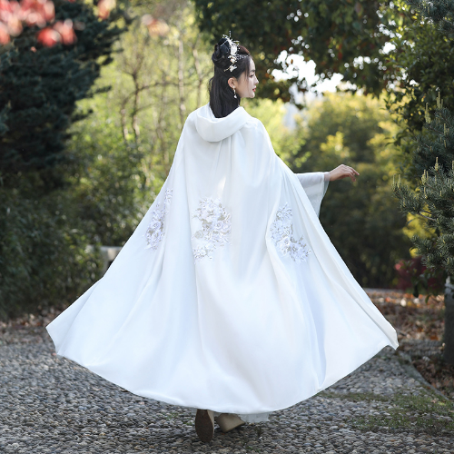 ALTRA Mantello bianco antico cappotto donna Han cinese antivento capospalla stile cinese