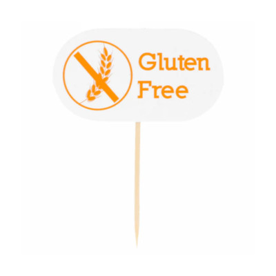 Bambusspieß GLUTEN FREE Food Marker 100 Stück Fingerfood Spieße 8 cm glutenfrei