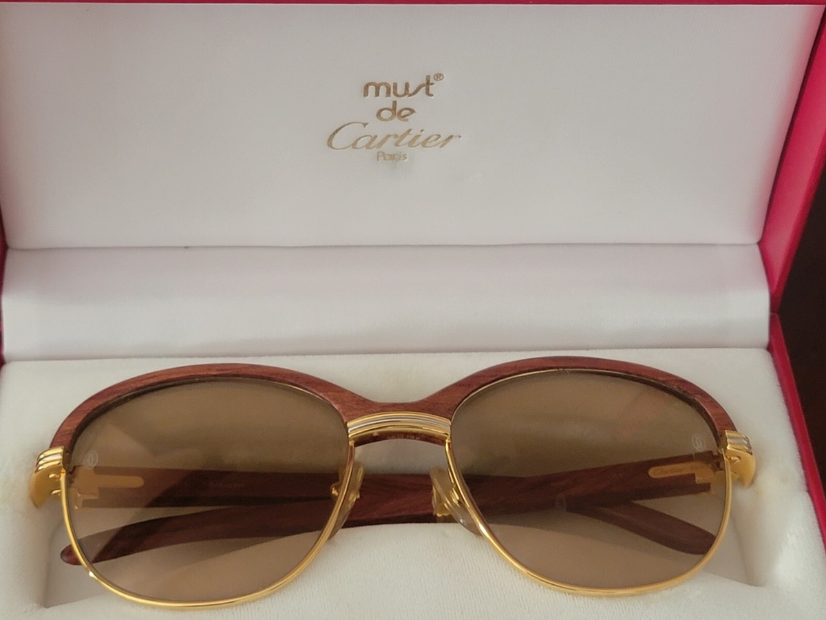 vintage cartier Gold Frame Rosewood Malmaison Precious Wood