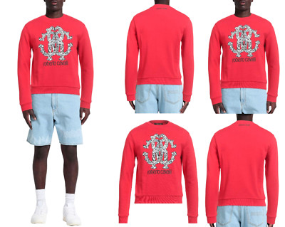 ROBERTO CAVALLI LYNX RC LOGO SWEAT SWEATER SWEATSHIRT JUMPER PULLOVER PULLI M