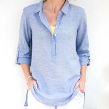 FRESH PRODUCE XS SMALL Blue SALTWATER Crossdye POPOVER Tunic Top $75 NWT New