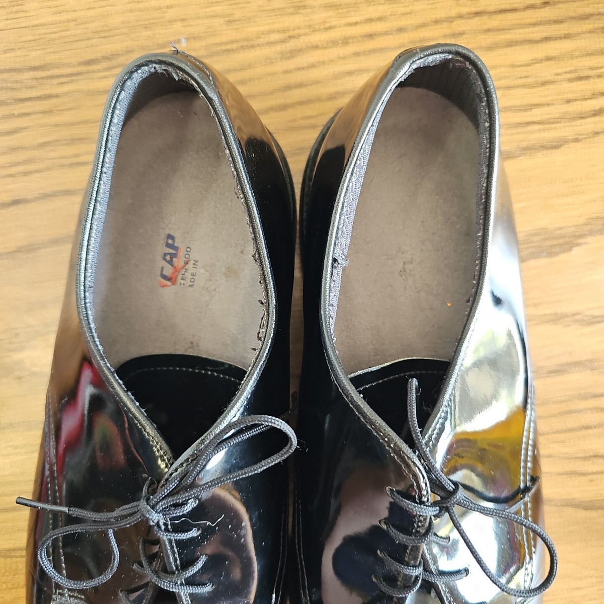 Mens Avonite Hypalon High Gloss Black Military Dress Shoes