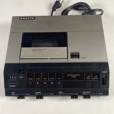 Sanyo Memo Scriber Cassette Recorder TRC-9010 Vintage Electronics