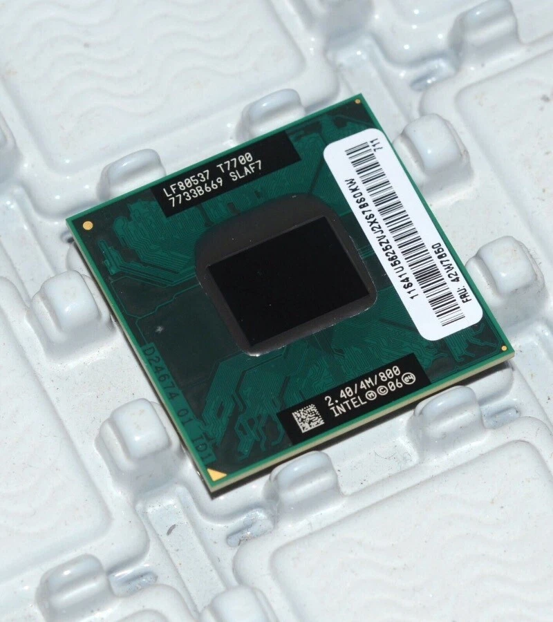 Intel Core 2 Duo T7700 2.4 GHz 800MHz  Processor Socket P CPU SLAF7 - Image 3 of 4
