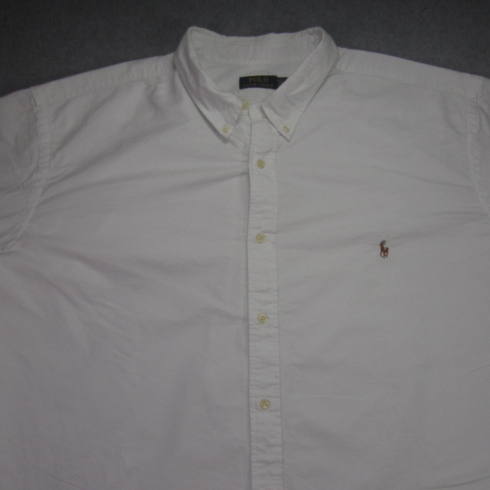 Polo Ralph Lauren camicia uomo 4XLT bianca vestibilità classica pony abbottonata LS preppy