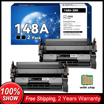 2PK 148A Toner Cartridge with Chip for HP LaserJet Pro 4001dw 4001n MFP 4101fdn