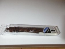 NOS Speidel Ostrich Grain Leather Brown 14mm Watch Band 1017 620 Silver Buckle