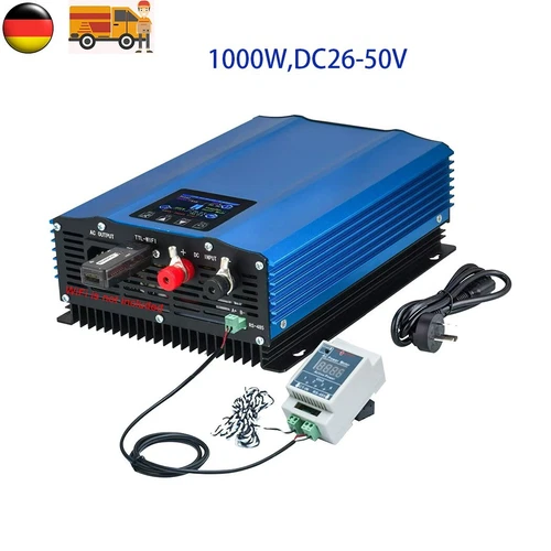 1000W 24V Grid Tie Inverter w/Limiter+RS485+LCD Pure Sine Wave MPPT DC26-50V